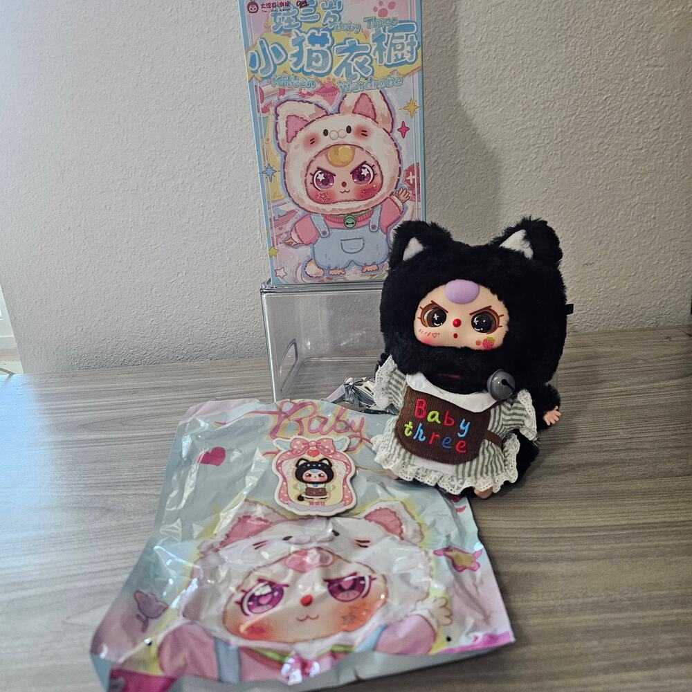 Baby Three Kitten Wardrobe OPEN BOX CONFIRMED Sweet Lace Black cat Plush Pendent